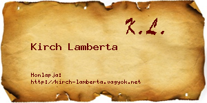 Kirch Lamberta névjegykártya